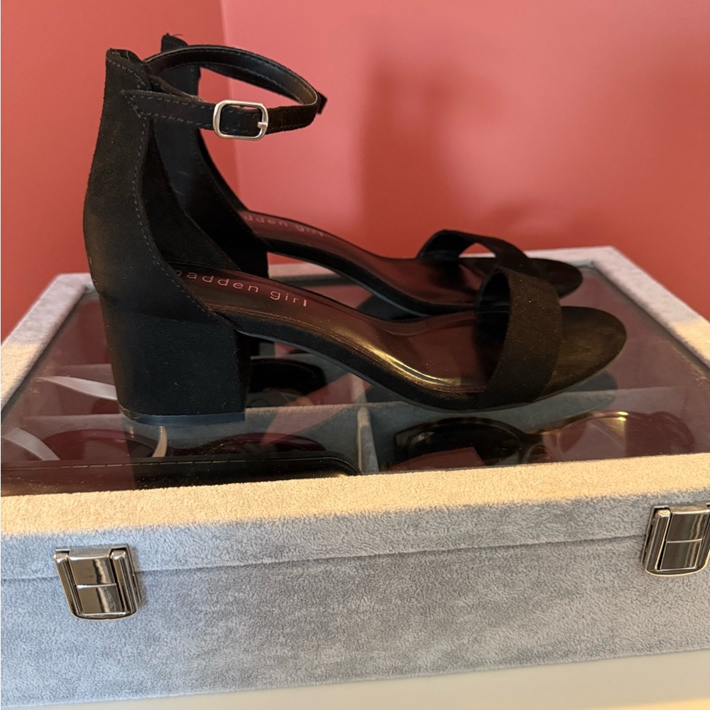 Madden Girl Black Ankle Strap Heels